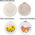 Mozzyyee 3 Sets Embroidery Starter Kit for Beginners Adults Include 3 Embroidery Clothes with Floral Pattern Instructions Hoops Floss Thread Fabri...