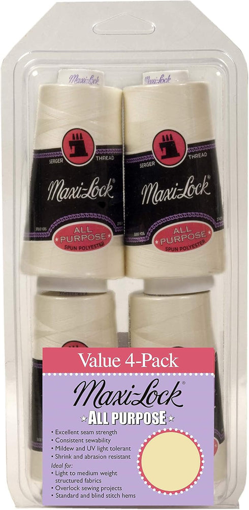 American & Efird 523 Maxi-Lock All Purpose Value (4 Pack), Eggshell...