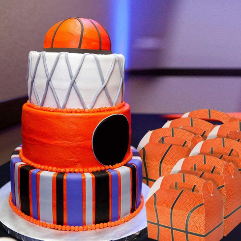 ArtCreativity Basketball Party Favors Goodie Gift Bags for Candy, Cookies, and Sports Themed Party Favor Boxes, Pack of 12 Cute Team Cardboard Box...