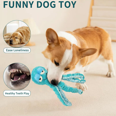 Octopus Dog toys-Large Squeaky Dog Toys- Tug of War Dog Toys Interactive Plush Dog Toys for Small, Medium Puppies- Training Aid, Boredom Reducer...