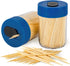 Urbanstrive Sturdy Safe Toothpick Holder with 800 Natural Wood Toothpicks for Teeth Cleaning, Unique Home Design Decoration, 2 Pack, Blue...