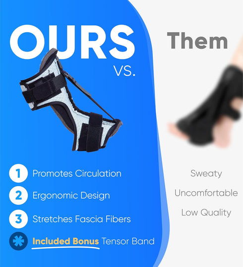 H. Original Plantar Fasciitis Night Splint: Plantar Fasciitis Brace for Morning Heel Pain Relief from Planter Facetious, Achilles Tendonitis, Foot...