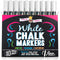 CHALKY CROWN Liquid Chalk Marker Pen - White Dry Erase Marker - Chalk Markers for Chalkboard Signs, Windows, Blackboard, Glass - 6mm Reversible Ti...