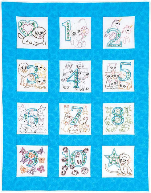 Jack Dempsey Needle Art Numbers 1,2,3 Nursery Quilt Blocks......