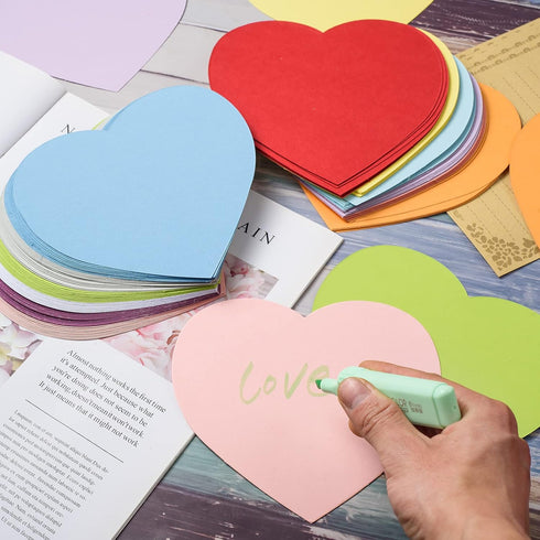 144 Pieces Heart Cutouts Paper Hearts 6 Inches Heart Shaped Cards Large Heart Shapes Paper Heart Shape Die cuts for Valentine’s Day Craft, Kid's L...