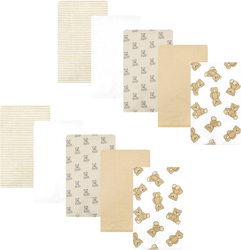 Hudson Baby Unisex Baby Cotton Flannel Burp Cloths, Teddy Bears 10 Pack, One Size...