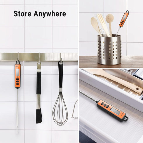ThermoPro TP01A Digital Meat Thermometer for Cooking Candle Liquid Deep Frying Oil Candy, Kitchen Food Instant Read Thermometer with Super Long Pr...