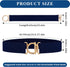 Women Elastic Belt, Invisible Stretch Ladies Belts with Gold Flat Buckle Skinny Waist Belt For Jeans Pants Dresses...