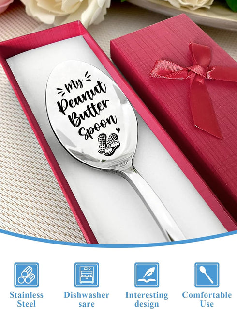 My Peanut Butter Spoon - Funny Engraved Stainless Steel Peanut Butter Spoons Dessert Spoon Peanut Butter Lovers Gifts, for Mom Dad Boy Girl Women ...