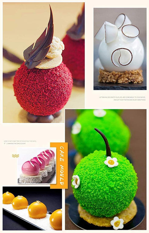 OCPO Kitchen Truffle Silicone Mold for Baking Mousse Cake French Dessert Pastry Chocolate Pudding Cupcake, Non-Stick & Easy Release, Truffle Ball ...