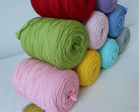 1PCS 250g 8.1oz Soild Color Fancy Yarns DIY Bag Handbag Carpet Cushion Cotton Cloth T-Shirt Yarn Knitting Crochet Yarn Pet Cave Basket Crochet Bag...