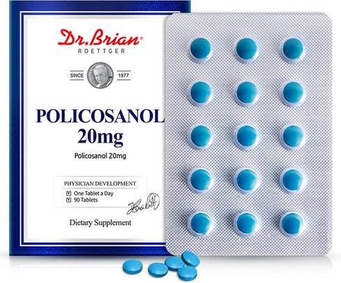 Dr. Brian Policosanol 20mg Sugar Cane, Policosanol Supplements for Body Health | Non-GMO | Vegetarian 90 Tablets...