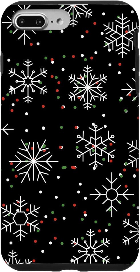 iPhone 7 Plus/8 Plus Black Christmas Phone Case Winter Lover Snowflake Case...