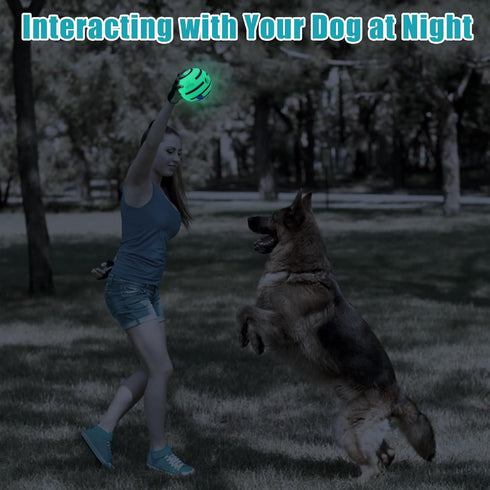 Wobble Giggle Ball for Dogs, Wiggle Glow Ball Dog Toy, Interactive Glow in The Dark Dog Toys for Small/Medium/Large Dogs, Fun Giggle Sounds When R...