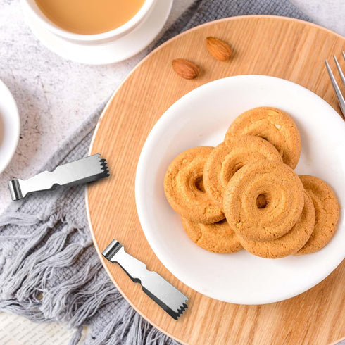 2pcs Maamoul Tweezers, 2.28x1.34x0.39in Pastry Tongs Stainless Steel Baking Crimper Tool Maamul Cookie Maker for Decorating Maamul Cookie Decorati...