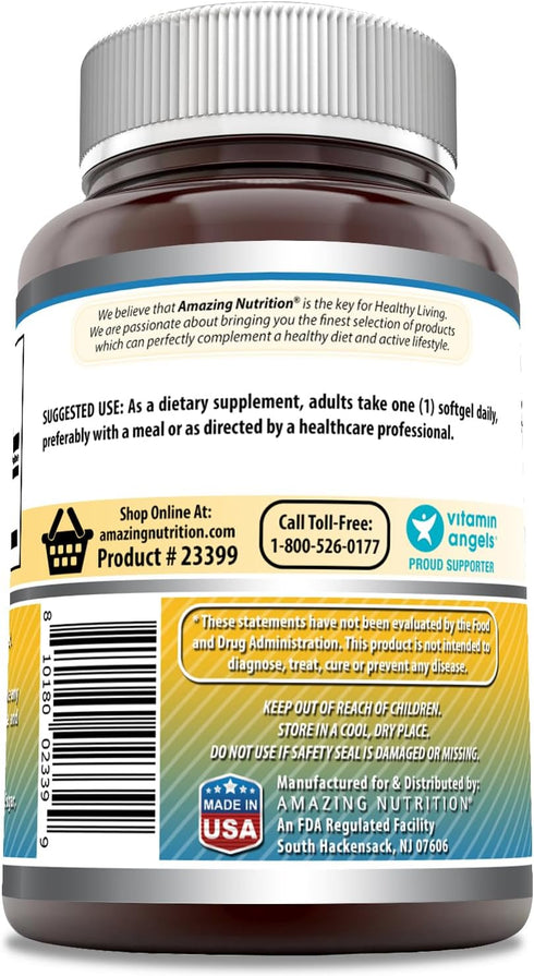 Amazing Formulas Vitamin E Supplement | 400 IU Per Serving | 240 Softgels | Non-GMO | Gluten-Free | Made in USA...