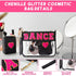 Hillban 2 Pcs Dance Theme Gifts Chenille Letter Bags Dance Preppy Patch Makeup Bag Flat Clear Pouch PVC Organizer Purse Waterproof Travel Cosmetic...