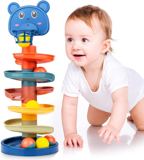 Ball Tower for Toddlers, Ball Drop and Roll Tower, Educational Development Toys for 2, 3, 4 Years Old Boys, Girls, Toddler Activities with 6 Balls...
