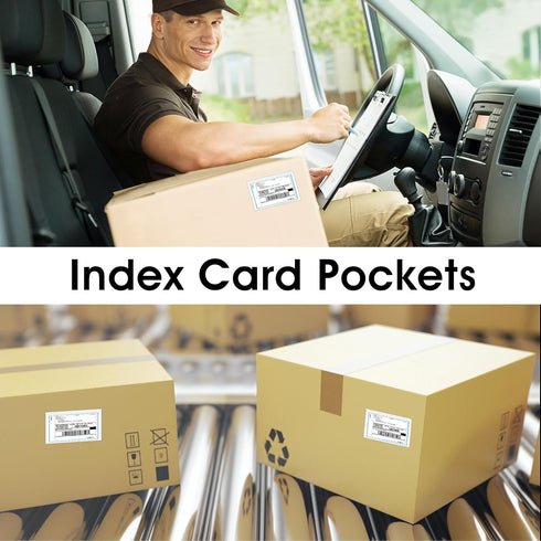 30 Pcs Self-Adhesive Index Card Holders Business Card Pockets Clear Plastic Labels Holders for Organizing Storage Bins Library Card Shelves (3.14 ...