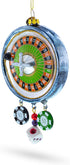 Roulette and Casino Poker Chip Glass Christmas Ornament...