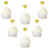 Ercadio Gold Glitter Heart Cupcake Toppers Sweet Love Theme Cupcake Picks Wedding Engagement Bridal Shower Birthday Party Cake Decorations 40 PCS...