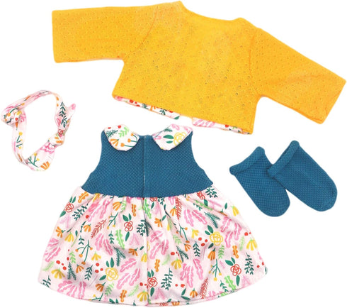 AISITE 18-20 inch Baby Doll Clothes - 4 Piece Dress, Coat, Headband and Socks Set for Reborn Baby Girl (Dolls NOT Included)...