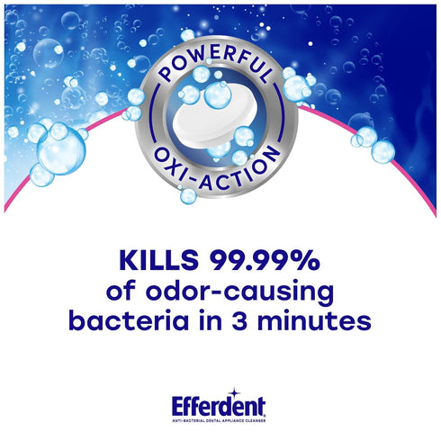 Efferdent Retainer Cleaning Tablets, Denture Cleanser Tablets for Dental Appliances, Complete Clean, 102 Tablets...