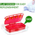Window Hummingbird Feeder, Plastic Humming Bird Feeder with 3 Strong Suction Cups, Easy to Clean and Refil,Built-in Moat (10oz) (1, Red)...