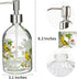 17oz Flower Glass Soap Dispenser Bottle with Plastic Pump,Set of 2...