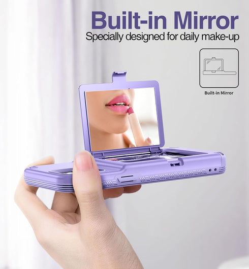 WeLoveCase for iPhone 15 Plus Wallet Case with Card Holder, Built-in Hidden Mirror, with Shockproof Heavy Duty Protection Phone Case for iPhone 15...