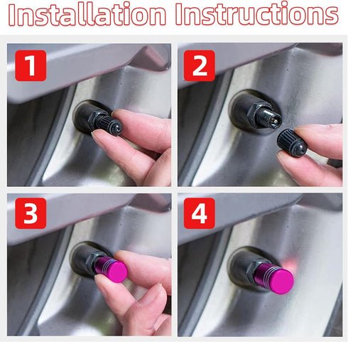 8 PCS Tire Valve Stem Cap Cover, Dustproof Valve Cover with Rubber Ring, Corrosion Resistant Leak-Proof Aluminum Alloy Wheel Valve Covers for Car,...