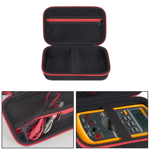 Comecase Hard Carrying Case for Fluke 87-V/ 87V Max/ 88V Digital Multimeter, Protective Travel Storage Bag - Black+Red Zipper...