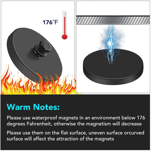 DIYMAG 10Pcs Rubber Coated Anti-Scratch Mounting Magnets, 30LBS Strong Neodymium Magnet Base with M5 Threaded Studs and Small Hex Wrench for Light...