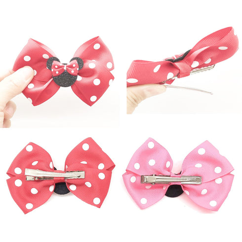 Baby Girl Mouse Ears Hair Bows Clips Baby Hair Accessory Birthday Mouse Ear Hair Clip for Baby Kids Girls Women, Mice Hair Accessories for Glitter...