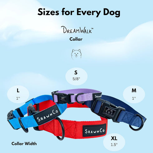 ShawnCo Dream Walk Dog Collar- Premium, Adjustable and Comfortable Pet Collar for Small, Medium, Large and Extra Large Dogs (S, Oceanic Blue)...