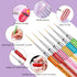 Saviland 6pcs Nail Art Liner Brushes Set - Nail Gel Polish Painting Nail Art Design Brush Pen Set with Crushed Diamond Rhinestones Handle for Pull...