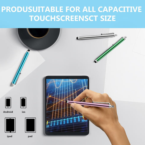 10 Pack Stylus Pen for all capacitive Touch Screens Suitable for iPhone Ipad Samsung Galaxy Tablets (Grey)...