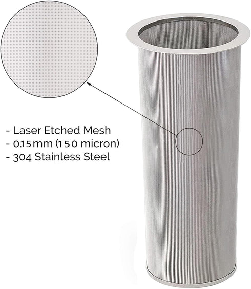 Cold Brew Coffee Filter for 1 Gallon Mason Jars, Made with Stainless Steel, Fine Mesh Filter for Large Batch Cold Brewing, 1 Gallon Mason Jar Filt...