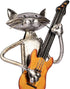 Too-arts A Playing Guitar Cat Metal Sculpture Iron Statue Handwork Handicrafts, 3 Funny Design...