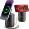 JSAUX Cell Phone Stand with Wireless Bluetooth Speaker and Magnetic Wireless Charger, Compatible with iPhone 15/Samsung, Birthday Gifts for Men an...
