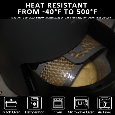 Silicone Bread Sling Oval and Round for Dutch Oven, KITMAL Non Stick Reusable Silicone Baking Mat with Long Handles Sourdough Bread Baking Supplie...