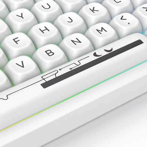 White PBT Dye Sublimation Keycaps MOA Keycaps, 145 Keys Custom Keycaps, Minimalist Keycaps Set for US Layout Cherry MX Swithes Mechanical Keyboard...