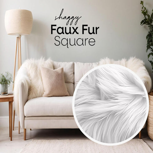 FabricLA Shaggy Faux Fur Square - 20" X 20" Inches Pre-Cut - Use Fake Fur Fabric for DIY, Craft Fur Decoration, Fashion Accessory, Gnome, Hobby - ...