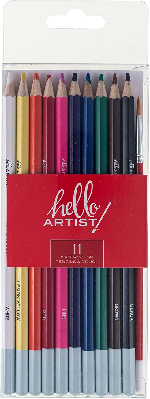 Hello, Artist! Watercolor Pencil Set 11 Pieces, Multi...