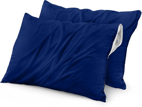 Utopia Bedding Waterproof Pillow Protector Zippered (2 Pack) Standard Royal Blue – Pillow Encasement 20 x 26 Inches...