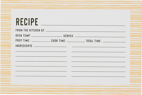 C.R. Gibson Bloom Double Sided Recipe Card Set, 4" W x 6" L, Yellow...