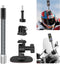 Flexible Adhesive Helmet Mount for insta360, Motorcycle Windscreen Camera Mount with Gear & Carbon Firber Extention Rod Compatible with insta360 X...