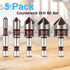 Rocaris 5 Pack Countersink Drill Bit Set for Wood and Metal, 1/4” Hex Shank, M2 High Speed Steel, 1/4'' 3/8'' 1/2'' 5/8'' 3/4'', Precision Design ...