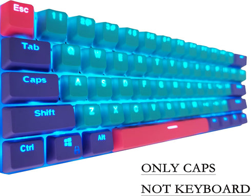 Owpkeenthy WHYSP PBT Keycaps 60% for 60 Percent Keyboard OEM Profile Backlit Key Cap Replacement 6.25U Space Bar...