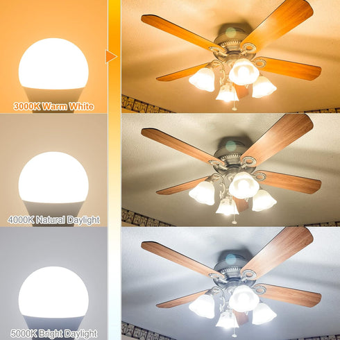 hansang Ceiling Fan Light Bulbs E12 Small Base, 60W Equivalent Light Bulb, 3000K Warm White, LED Candelabra Small Light Bulbs, A15 Round Chandelie...